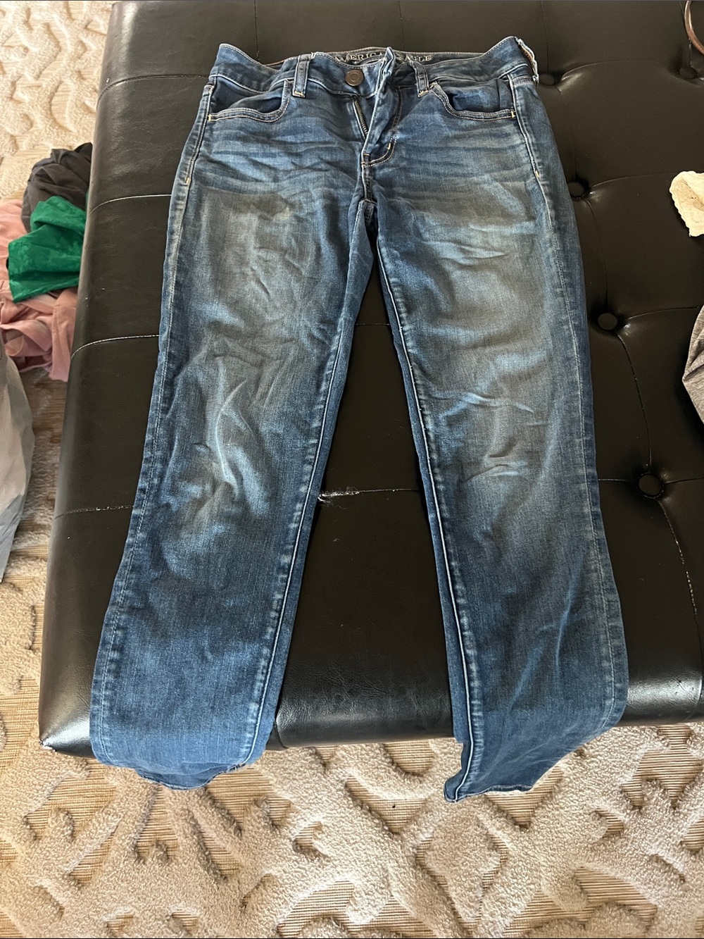 American Eagle Outfitters Straight Leg Jeans - Medium Blue Wash